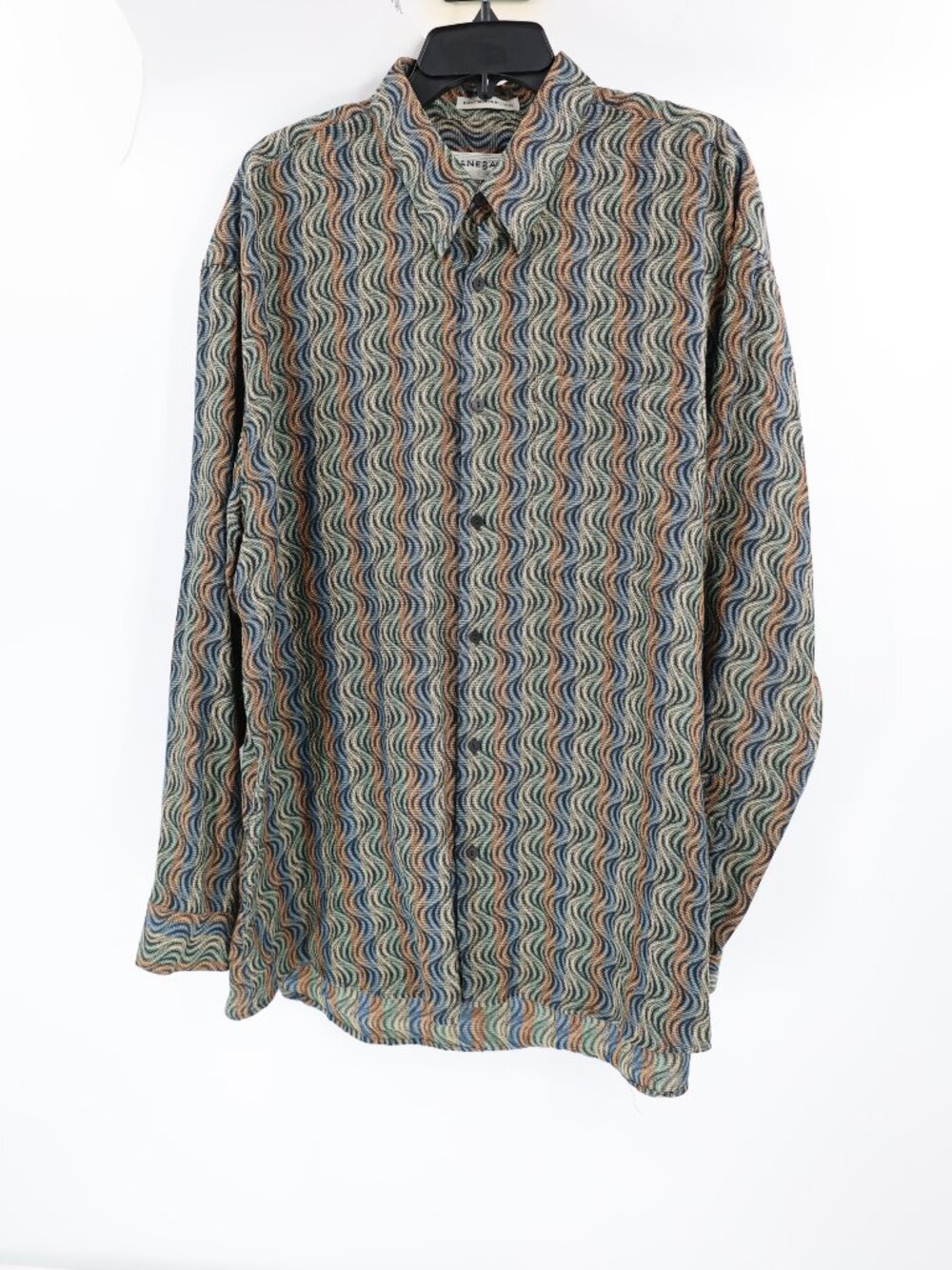 VTG  Jhane Barnes Shirt Mens XL Japanese Cotton Geometric Button Up Long Sleeve